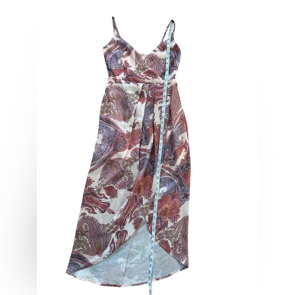 Lulus Special Occasion Janey Blush Paisley Print Surplice Midi Dress Size XS - Picture 10 of 11